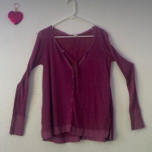 We The Free / Free People • Purple Long Sleeve Boho Shirt